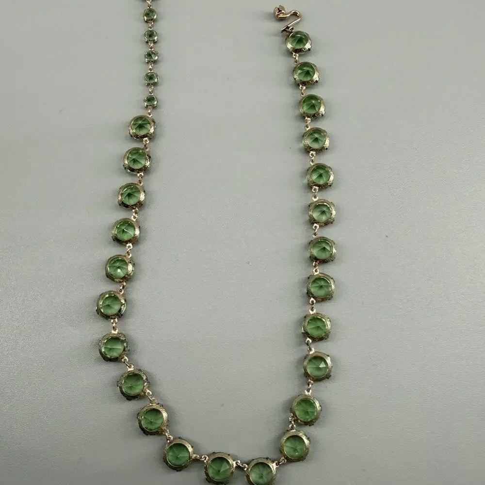 Antique Art Deco Mixed UV Reactive Glass Rivière Necklace Uranium Manganese UV - Picture 14 of 16